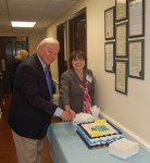 Pat Steed, Executive Director and Pat Huff, Council Chairman cut the 40th Anniversary Cake