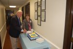 Executive Director, Pat Steed and Chairman, Pat Huff cut the cake at the 40th Anniversary Lunch